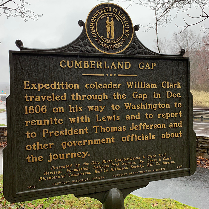 Historic plaque for Cumberland Gap
